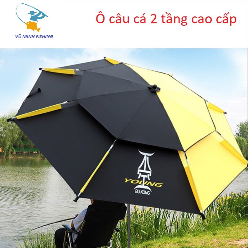 Ô Dù Che Nắng Mưa Câu Cá 2 Tầng Cao Cấp