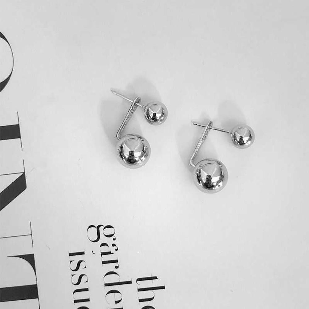 Bông Tai Hợp Kim Hình Tròn Dạng Treo Lưng Phong Cách Hàn Quốc Thanh Lịch Cho Nữ