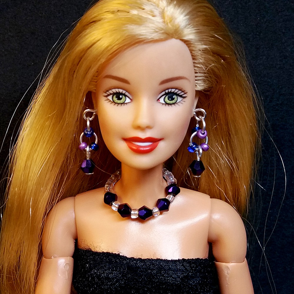 Bộ Trang Sức Búp Bê Barbie - Vòng cổ, Hoa Tai Búp bê Handmade Nguyên liệu Cao Cấp