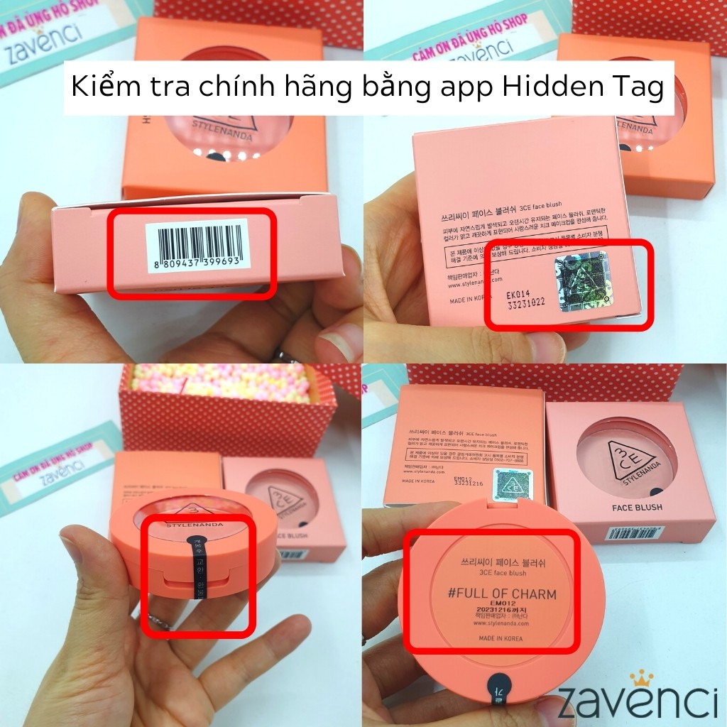 Phấn má hồng 3CE Face Blush Hàn Quốc dạng nén trang điểm nữ 5,5g - ZAVENCI Official