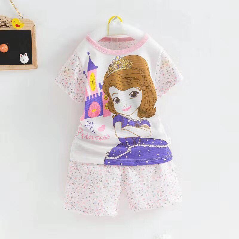 BỘ COTTON SỢI TRE HÀNG QUẢNG CHÂU CHO BÉ GÁI SIZE 9-16KG