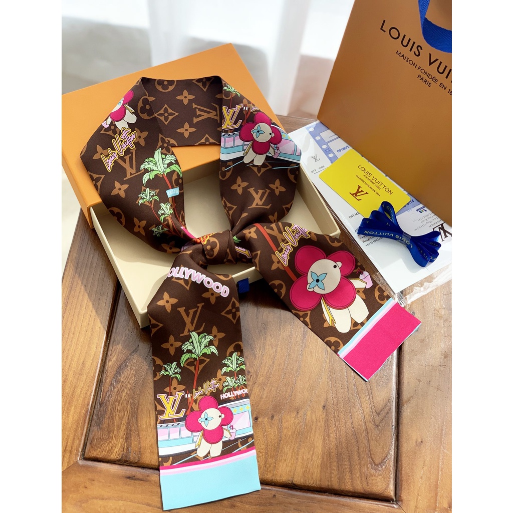 Khăn Quàng Cổ / Xách Tay Bằng Ruy Băng Lụa Họa Tiết Linh Vật Thời Trang 2022 Cho Nữ