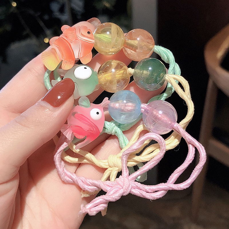 Dây buộc tóc cao su trang trí hình chú cá vàng nhỏ kiểu Hàn Quốc đáng yêu