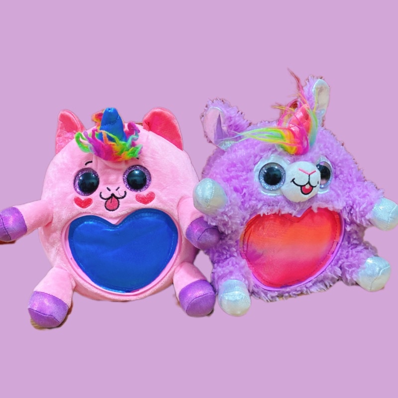 Gấu nhồi bông tròn trái tim mắt thuỷ tinh