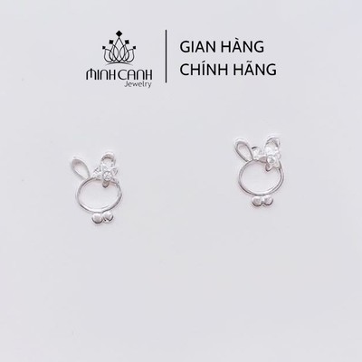 Bông Tai Bạc Thỏ Đính Hoa Cá Tính - Minh Canh Jewelry