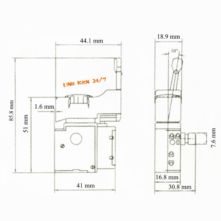 Công Tắc Máy Khoan Cò Máy Khoan Pin Khoan Điện FA2-61BEK 250VAC 4A