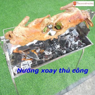 (Mới2020) Bếp nướng than hoa inox ngoài trời 2 chế độ nướng chân cao tiện dụng