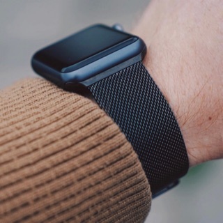 Dây Thép Milanese Loop Black Cho Đồng Hồ Apple Watch Size