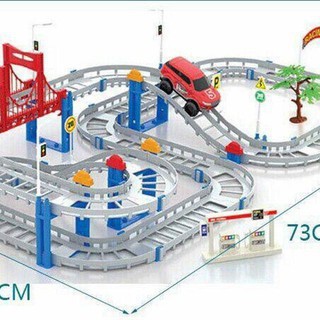 Bộ Chơi Láp Ráp Đường Đua Ô Tô - Đồ Chơi Láp Ráp 90 Chi Tiết Đường Ray Ô Tô