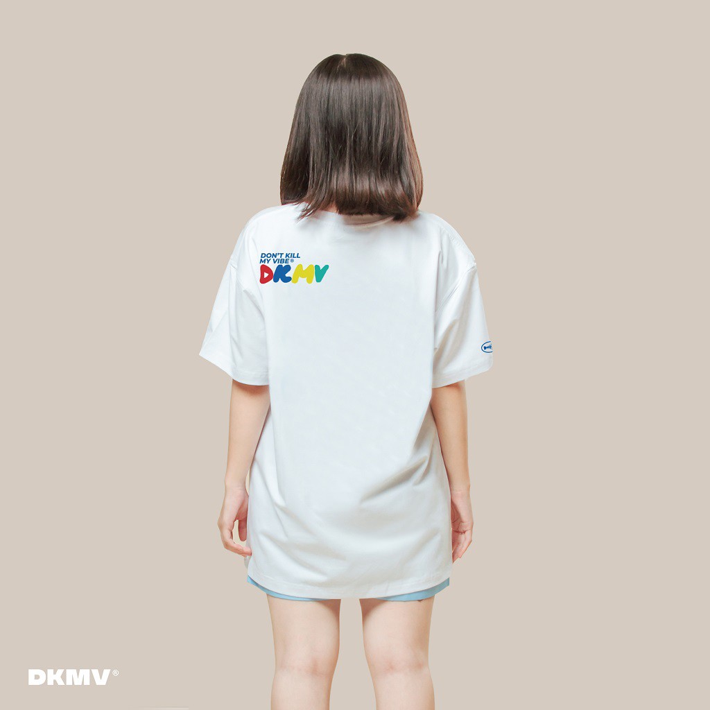 Áo thun form rộng tay lỡ màu trắng Don't Kill My Vibe | DKMV RGB Tee