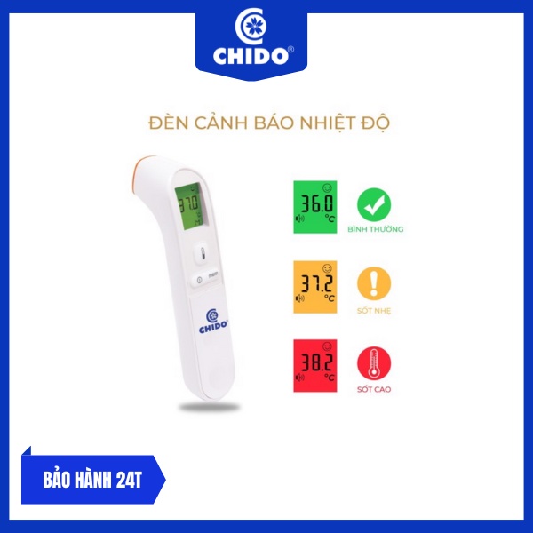 Nhiệt kế hồng ngoại cầm tay Chido 2022 CN Nhật Bản theo dõi nhiệt độ cơ thể nước đo tai đo trán chính xác