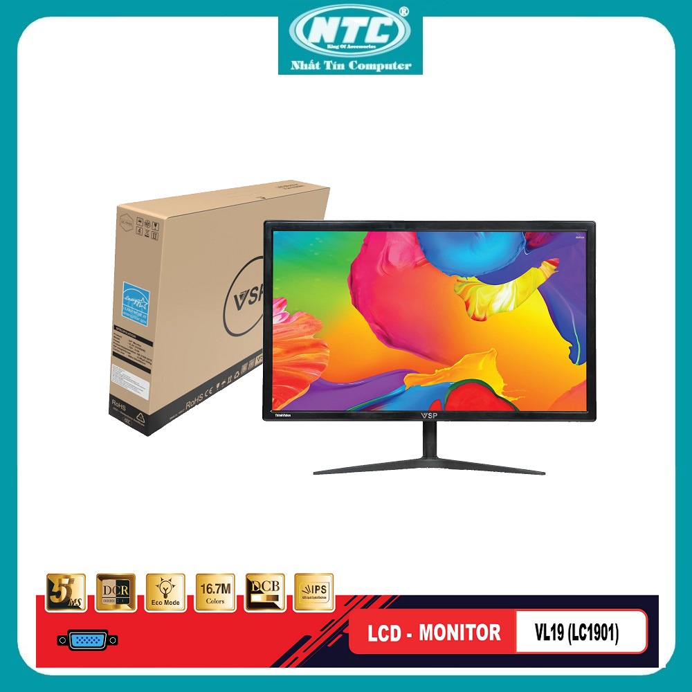 Màn hình máy tính LCD 19" VSP VL19 (LC1901) - kết nối VGA (Đen) - Nhất Tín Computer | BigBuy360 - bigbuy360.vn