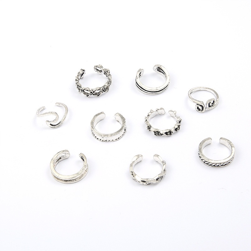 Set 9 Nhẫn Đeo Ngón Chân Nhiều Màu Sắc Phong Cách Retro Cho Nữ