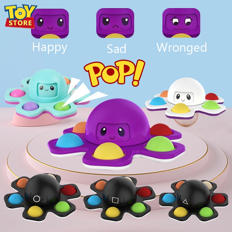 Squid Game Pop It Bạch Tuộc Đồ chơi bóp bong bóng giải tỏa áp lực hình bạch tuộc lật mặt được bằng silicone sáng tạo cho trẻ em