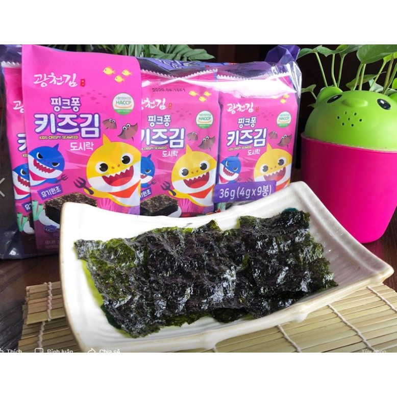 Rong biển ăn liền Organic Hàn Quốc Pink Fong cho bé