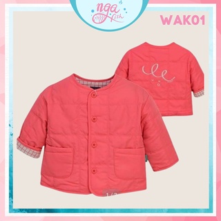 Áo khoác chần bông cho bé  Mo.imo.ln 2 túi hình lưng dễ thương Nga Fish WAK01