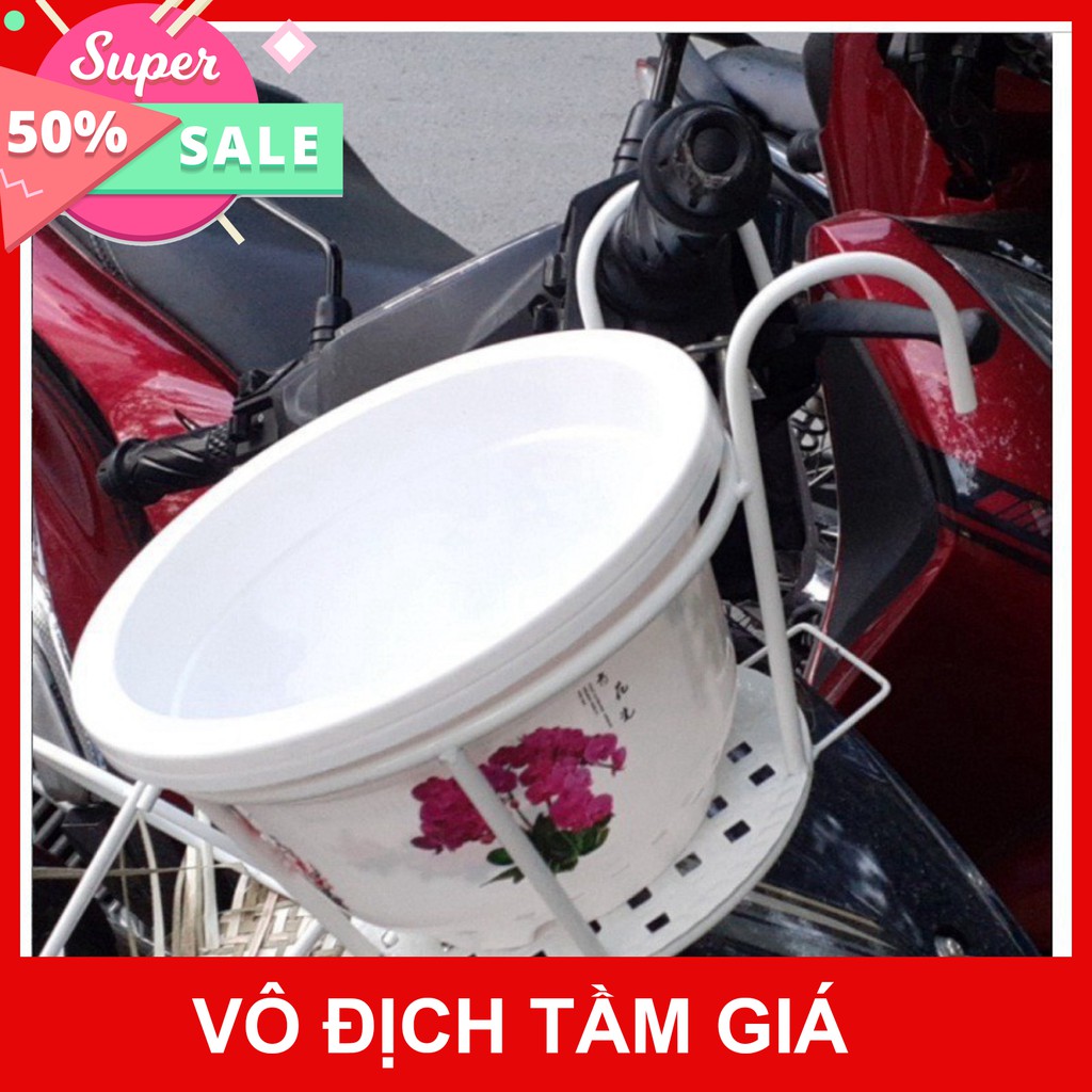 (Siêu Giàm Gía) ComBo 1 GIỎ SẮT Treo Chậu Hoa Ban Công Hình Tròn - Màu Trắng + 1 Chậu Nhựa Trồng Hoa Cây Cảnh Bốn Mùa 25