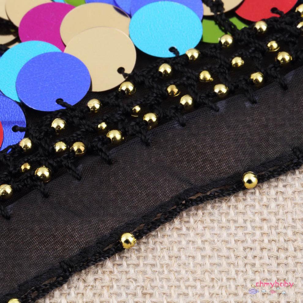 Khiêu vũ Đồng xu Chuỗi Sequin Belly Dance Hip Skirt Scarf Wrap Belt Waistband [8/4]