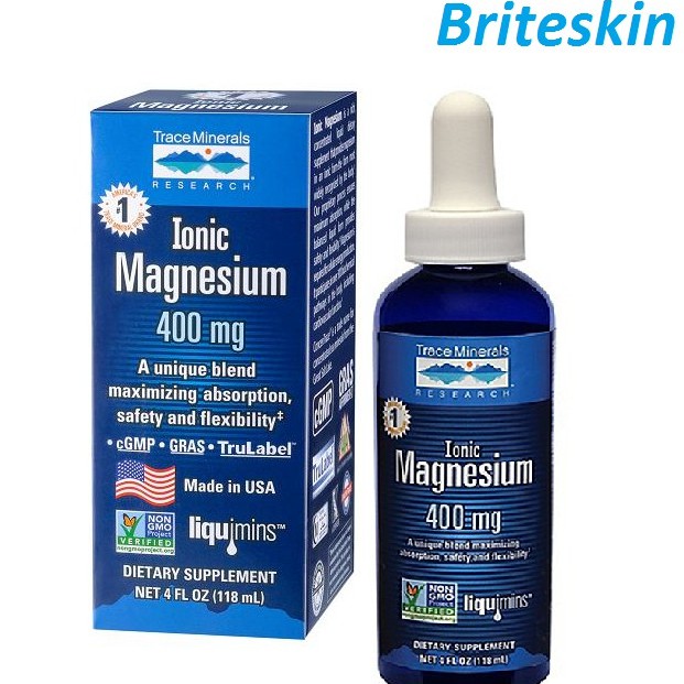 Vi Khoáng Bổ Sung Ionic Magnesium 400mg Dạng Lỏng Giúp Giảm Mệt Mỏi, Chuột Rút Và Đau Nửa Đầu Trace Minerals -Chai 118ml