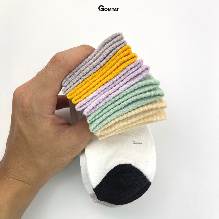 Set 5 Đôi Tất Nữ Cổ Ngắn GOMTAT Nhiều Màu Dễ Thương, Vớ Nữ Cổ Thấp Phong Cách Hàn Quốc - CB040