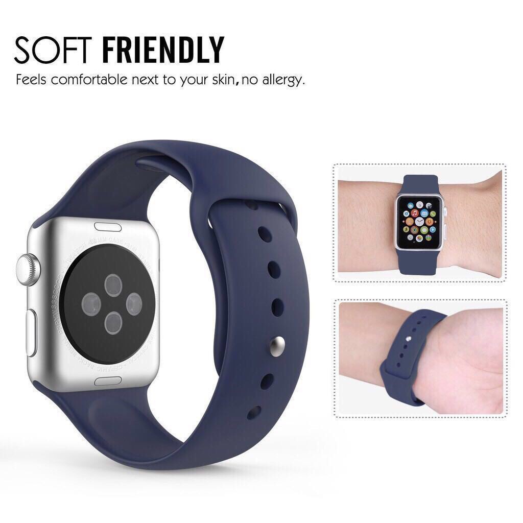 Dây Đeo Thể Thao Silicone Mềm Cho Đồng Hồ apple watch 42mm 38mm Series 4 3 2 1 4 3 2 1