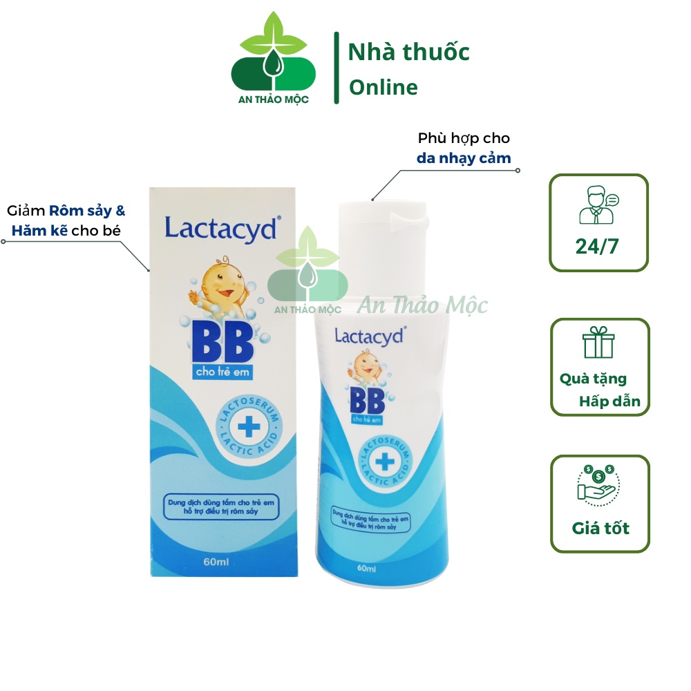 Sữa Tắm ,Gội An Toàn Cho Bé Lactacyd BB 60ml.Chính Hãng