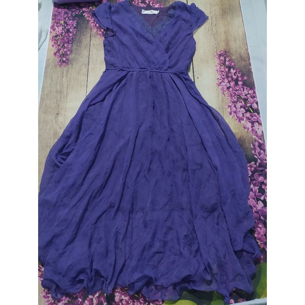 Thanh lý đầm tím maxi ( hàng âu) lên dáng bao đẹp