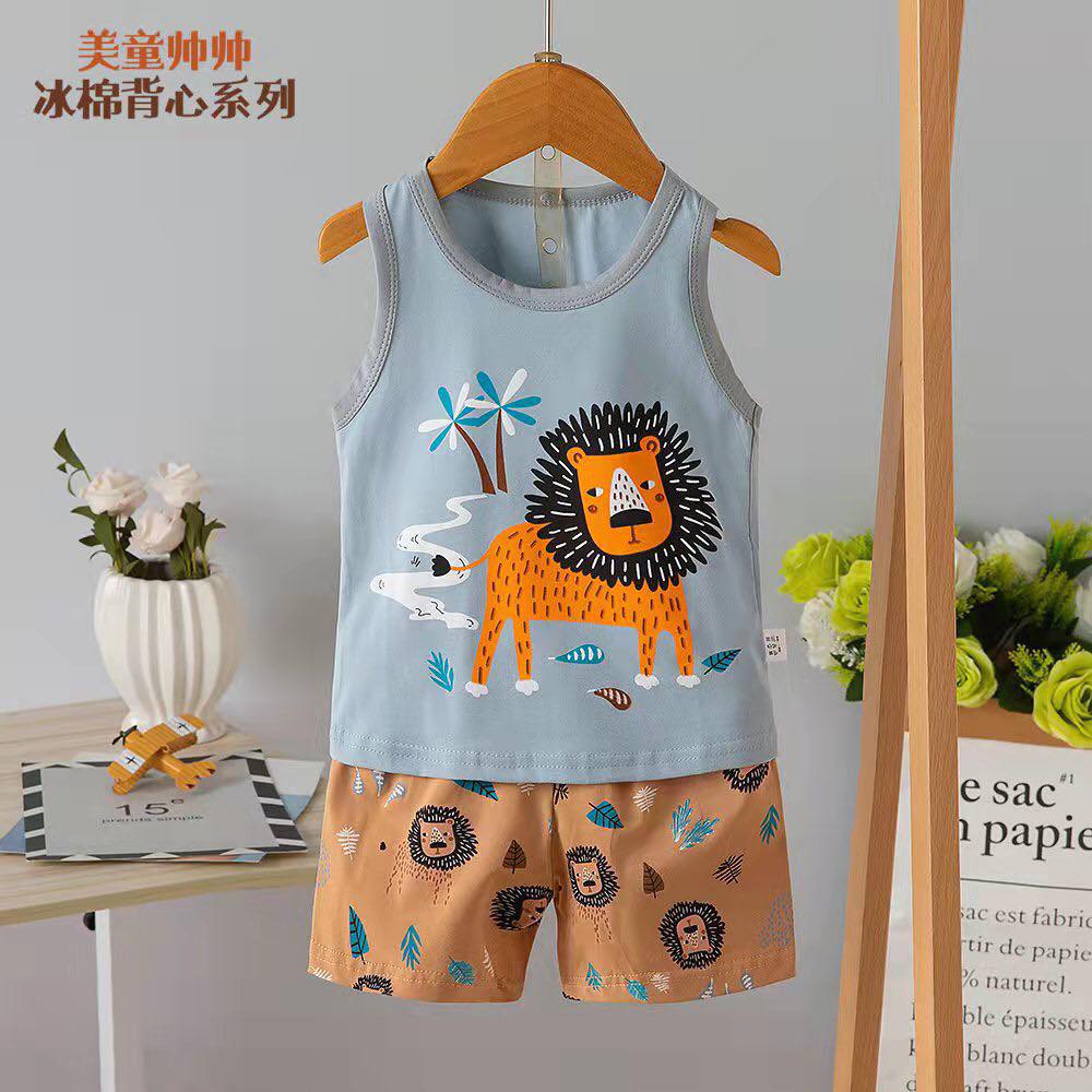 Bộ ba lỗ cotton xuất hàn cho bé (Size đại)
