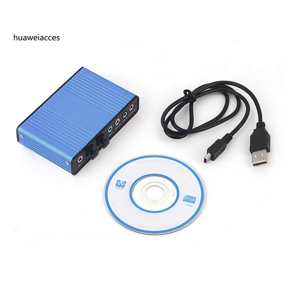 HUA-External 6 Channel 5.1 Audio USB Optical Sound Card Adapter for Laptop Computer
