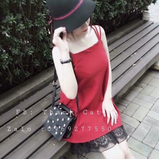 Đầm suông phối ren lưới xịn xắn