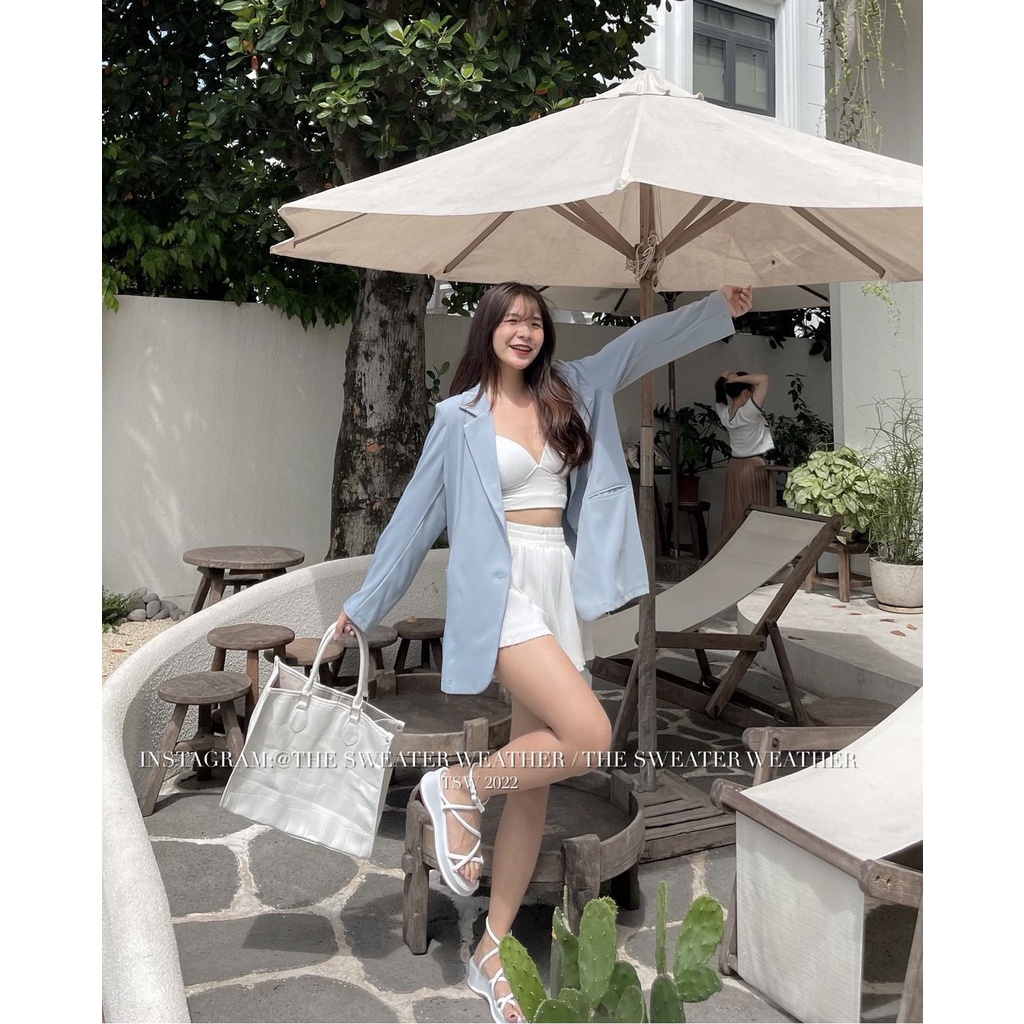 Áo blazer form rộng 1 lớp nhiều màu túi ngực ulzzang