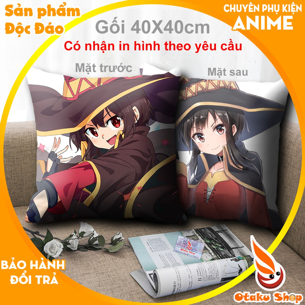 Áo gối, bao gối, gối tựa lưng, gối sofa 40x40 Anime Konosuba - Megumin - Otaku Shop