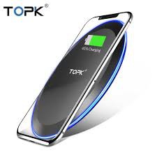 Sạc nhanh không dây tiện dụng hiệu TOPK cho iPhone X / XS Max XR 8 Plus / Samsung