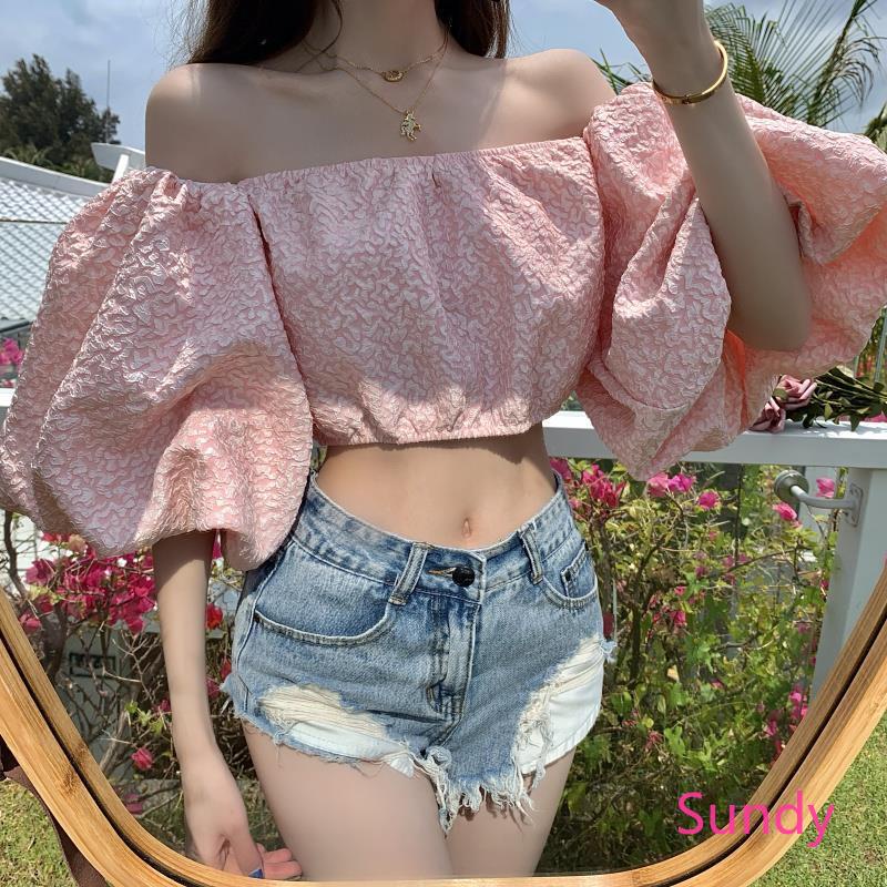 Áo croptop thời trang hè trễ vai cho nữ quyến rũ