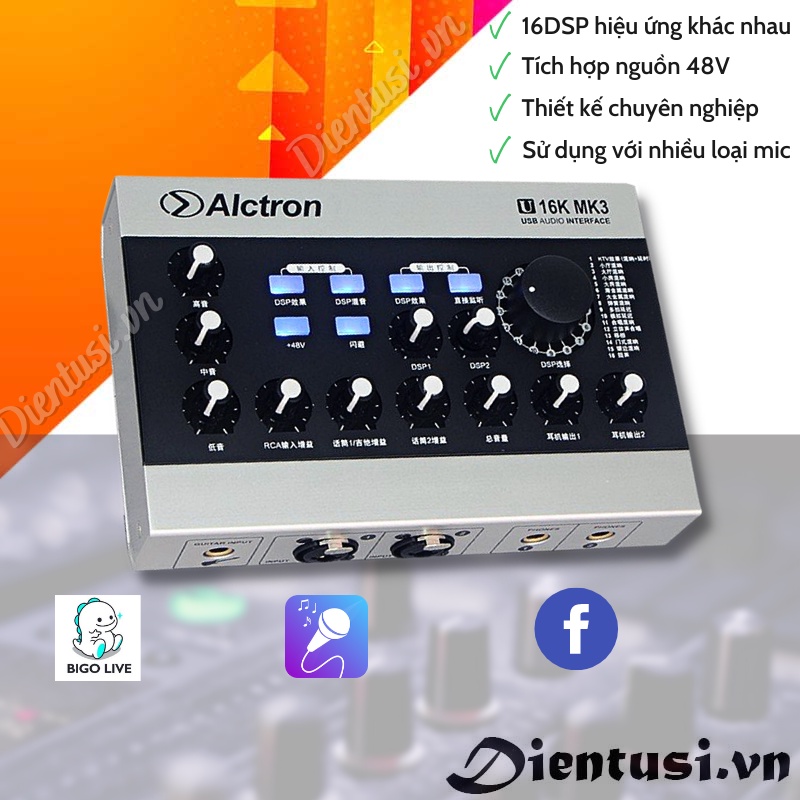 Sound Card Alctron U16K MK3 - Thu Âm Hát Livestream Chuẩn Hay