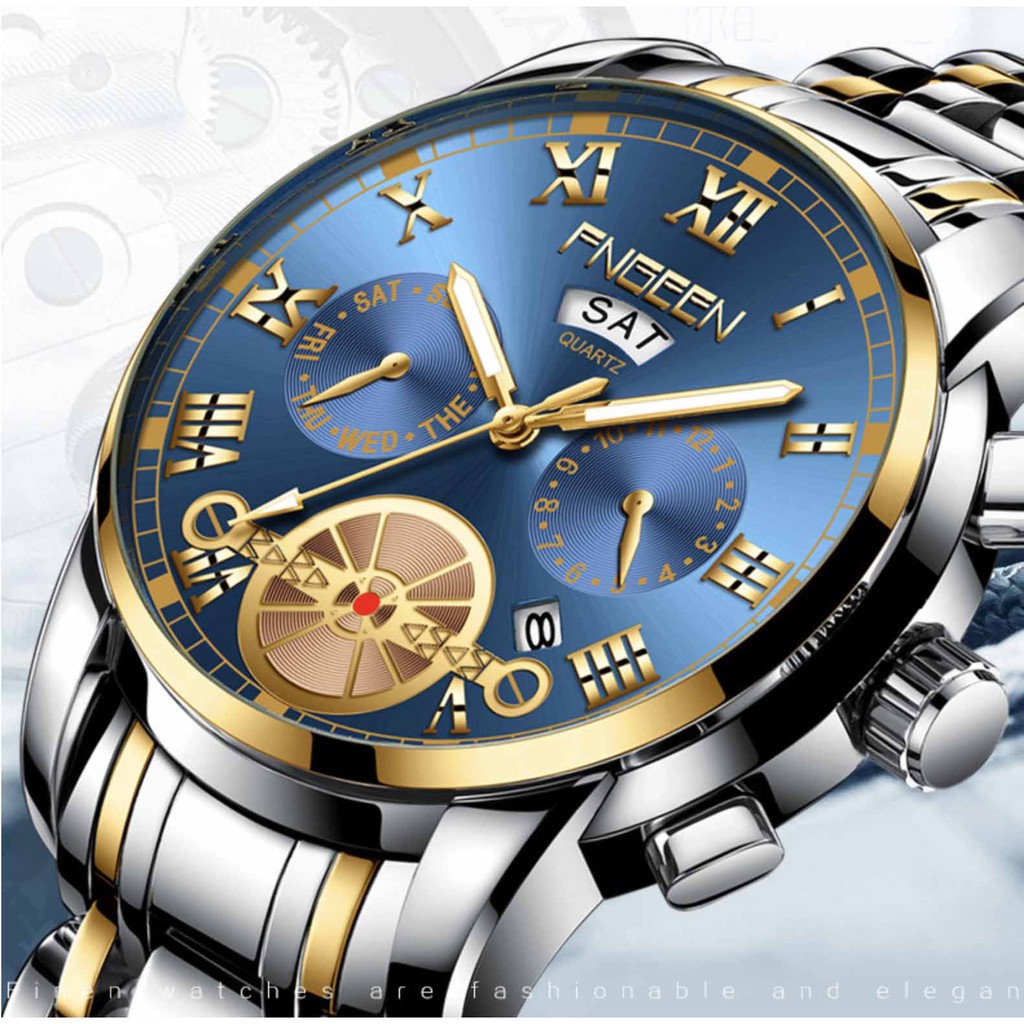 Đồng hồ nam FNGEEN chính hãng, dây thép 316L, chống nước tốt, kiểu dáng thời trang, lịch lãm ( Mã: AGC ) | BigBuy360 - bigbuy360.vn