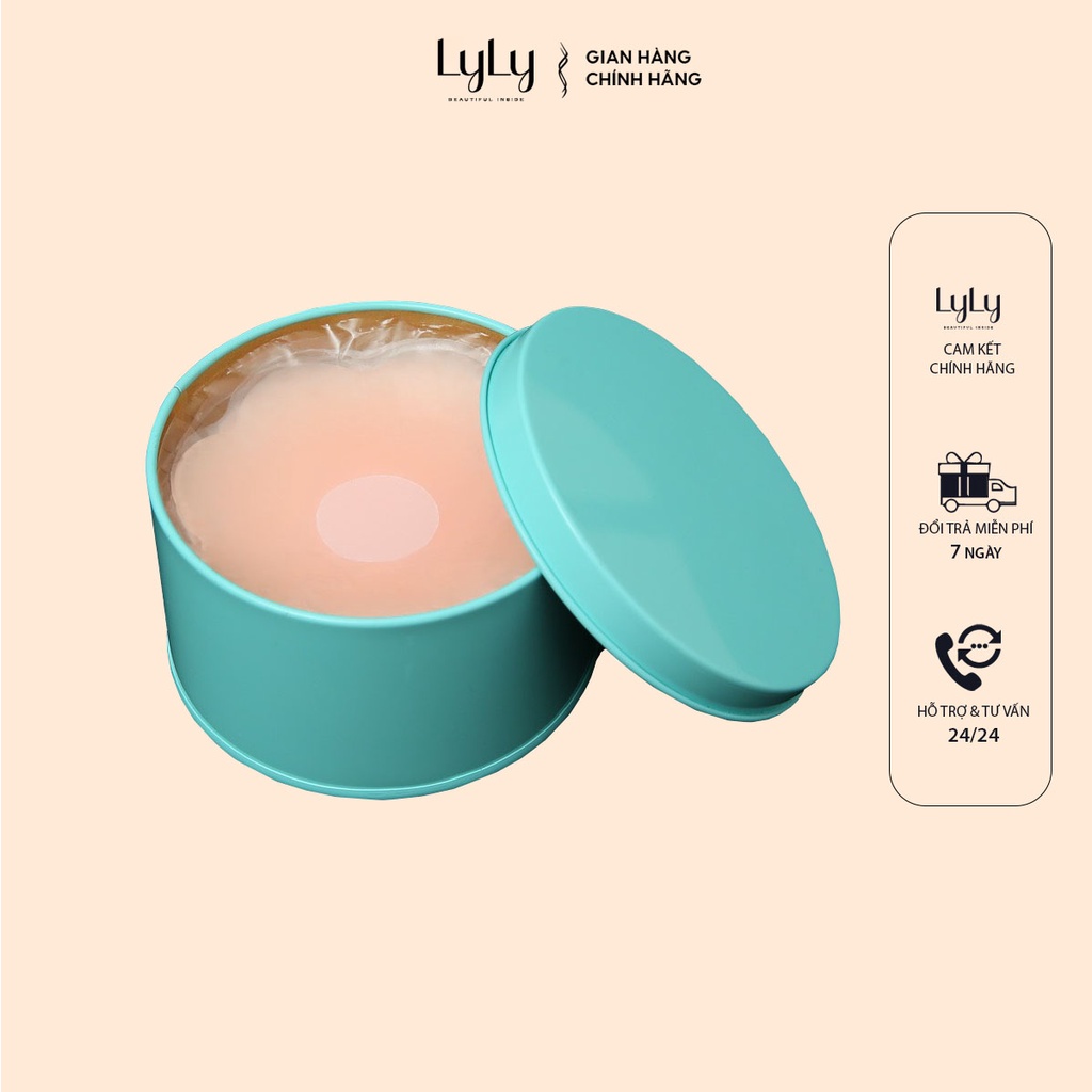 Miếng dán ngực tàng hình silicon siêu mỏng siêu dính thoáng khí ( 5 cặp/ hộp ) Lylylorem AD005