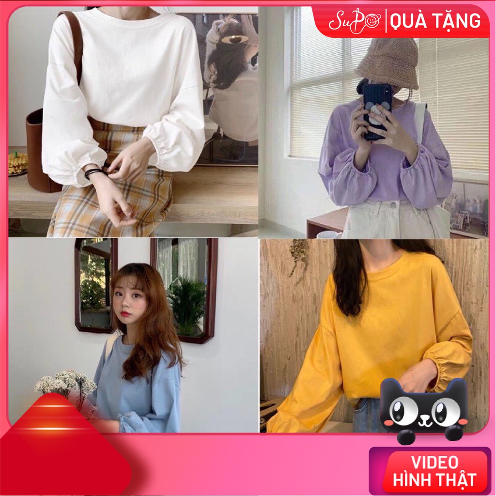 Áo Tay Dài BO THUN UNISEX Form rộng_ Freesize 65kg