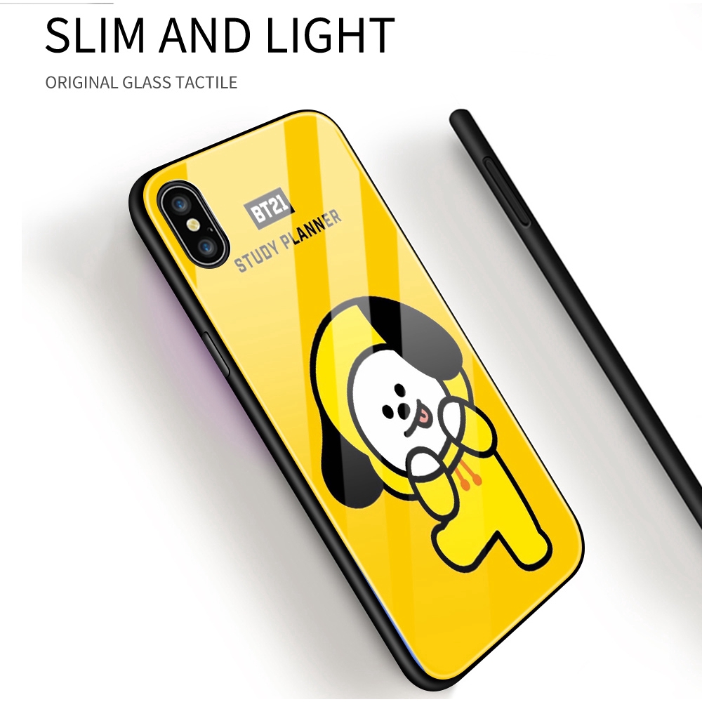 Ốp điện thoại mặt kính cường lực hình TATA SHOOKY RJ SUGA COOKY cho Samsung Galaxy S20 Plus S20 FE Ultra S20+