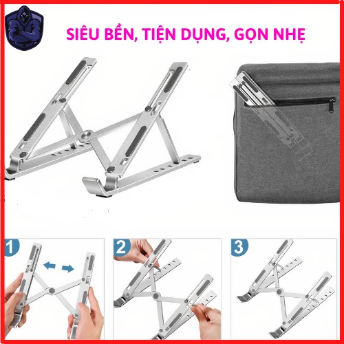 Giá đỡ Laptop Macbook Ipad bằng nhôm, đế tản nhiệt Laptop Stand có thể chỉnh độ cao