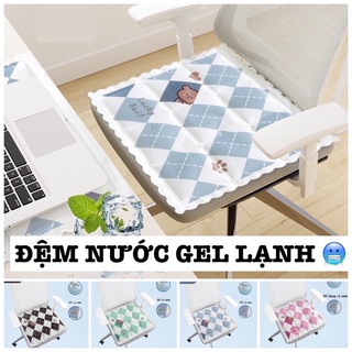 Lót ghế ngồi văn phòng dạng nệm nước hình vuông mát lạnh dễ làm sạch