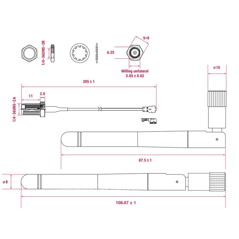 Ăng Ten 4 Đầu Thu Sóng Wifi 2.4g / 5g Cho Raspberry Pi