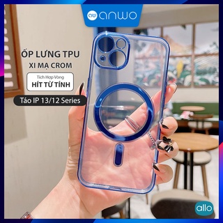 🧲Ốp hỗ trợ sạc không dây Xi Mạ Crom Sáng Bóng, Anwo Case Tích Hợp Hít Từ Tính iP 13 Pro Max/13 Pro/13/13 Mini