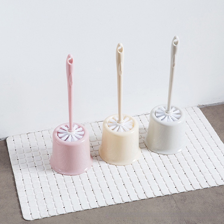 Bộ Bàn Chải Cọ Rửa Toilet Cán Dài Đầu Tròn Lông Mềm