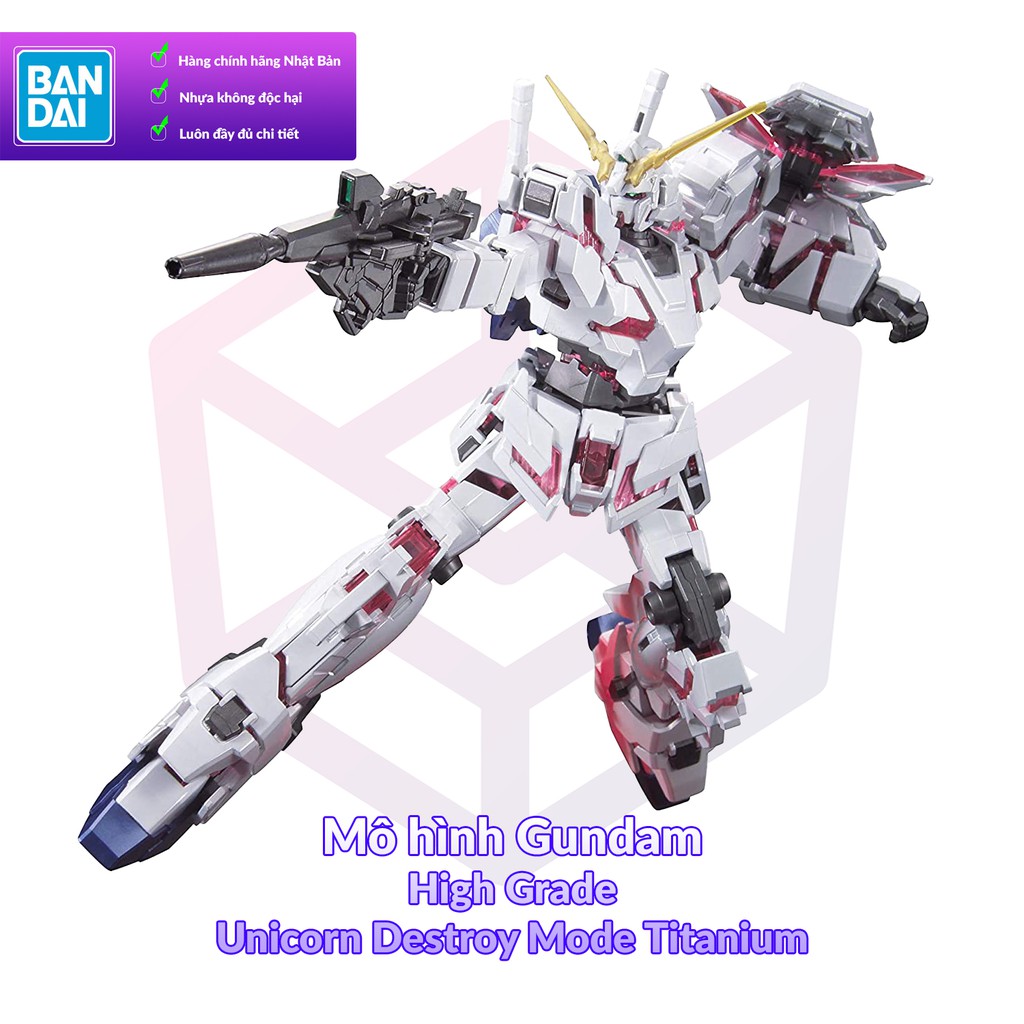 Mô hình Gundam Bandai HG UC 100 Unicorn Gundam Destroy Mode Titanium Finish [GDB] [BHG]