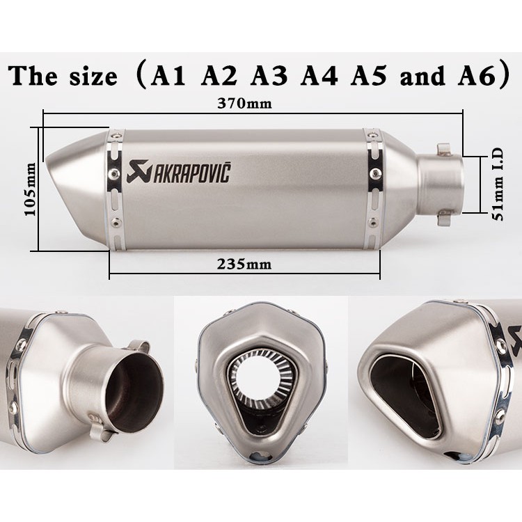 Ống Pô Giảm Thanh In Logo Akrapovic Chuyên Dụng Cho Xe Mô Tô