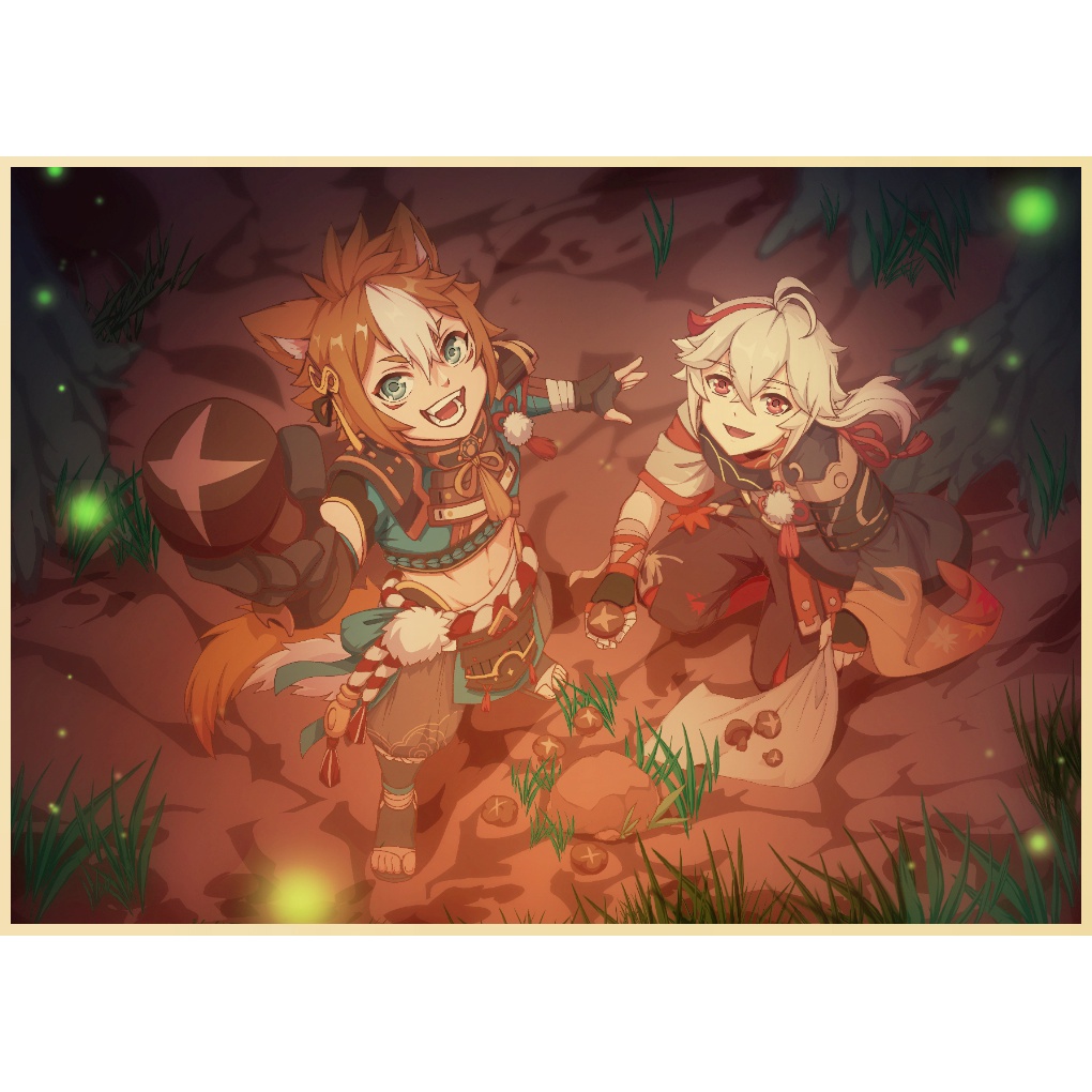 Poster Treo Tường Trang Trí In Hình Nhân Vật game kaedehara kazuha