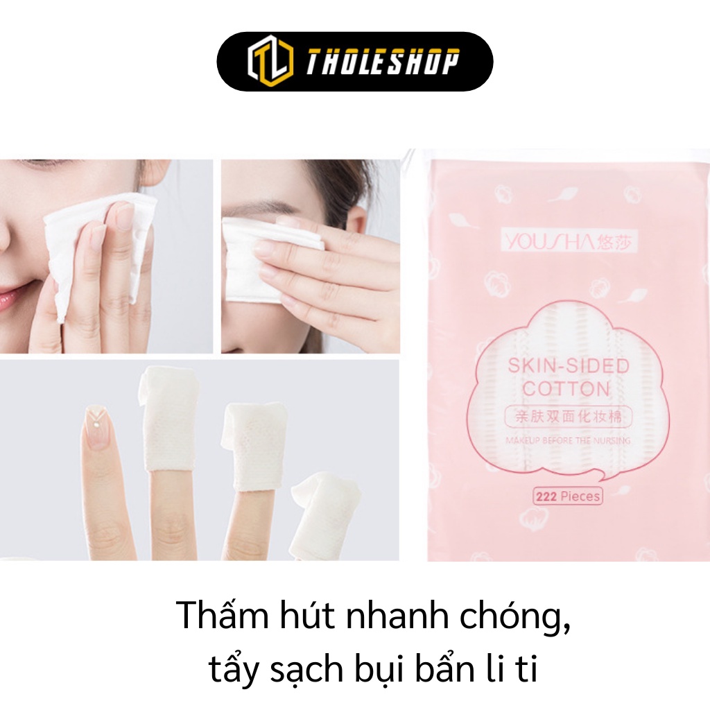 Bông Tẩy Trang - Bịch 222 Bông Tẩy Trang Yousha  Có Dây Rút Buộc Miệng Túi 6972