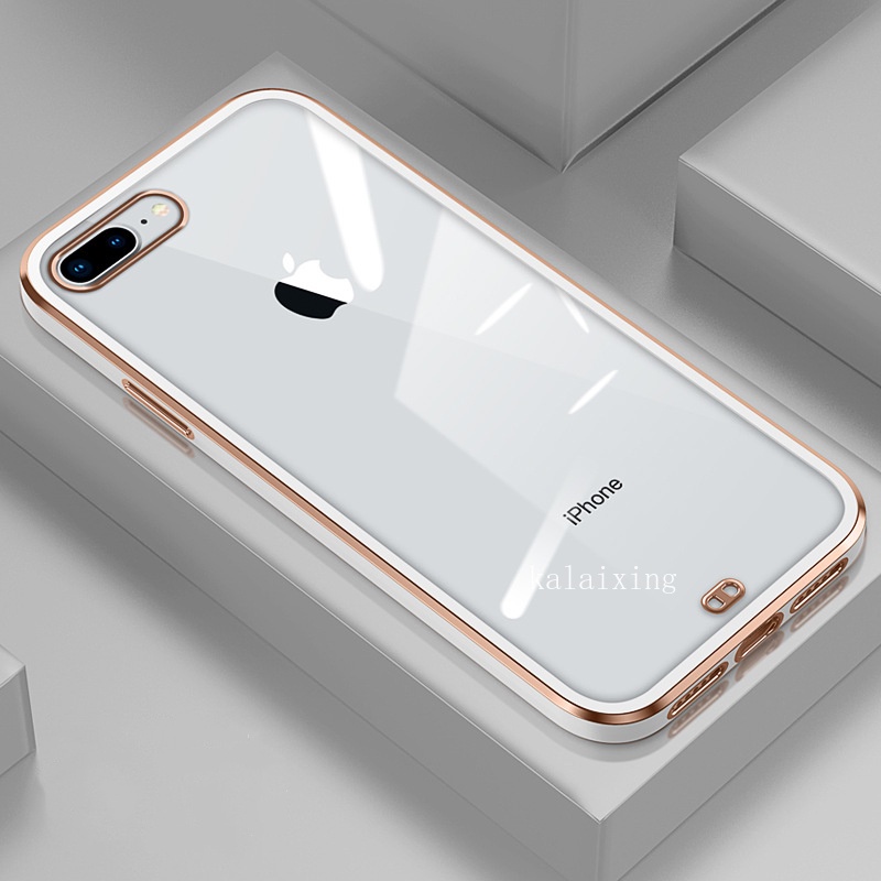 Ốp điện thoại trong suốt cạnh thẳng cho IPhone 7 8 Plus Xs Max 11 Pro Max | BigBuy360 - bigbuy360.vn