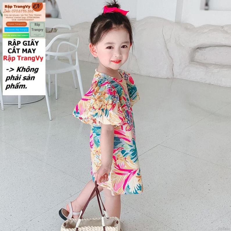 Rập giấy cắt may (BẢN VẼ) Rập váy cho bé gái từ (1-10t) - Rap TrangVy